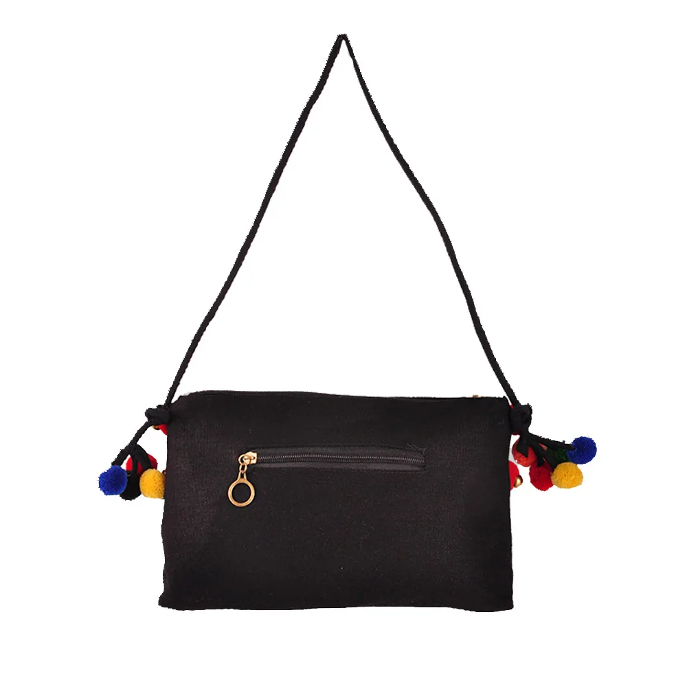 Для женщин помпоном плеча Курьерские сумки Этническая Богемия Crossbody Сумка