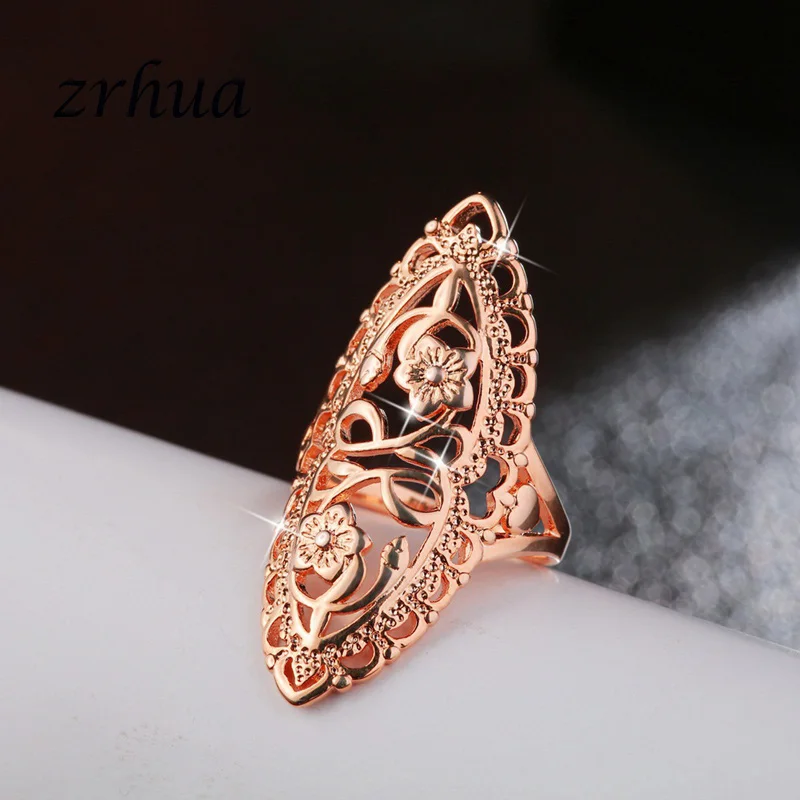 ZRHUA Vogue Изысканные Золотые/розовые Золотые/серебряные кольца для женщин