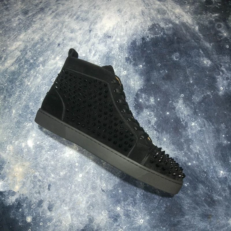 Nature Suede Leather Mens Sneakers Black Luxury Brand Rivets High Top Flats Casual Shoes Party Dress zapatos de mujer 48 | Обувь