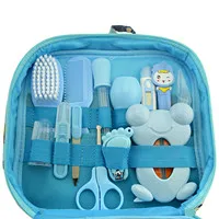 13pcs care set blue 6/8/10 шт. Детские Уход за лошадьми Уход маникюрный набор медицинских термометр кусачки для ногтей гребень Эмери расческа инструмент для новорожденных по уходу за безопасность - Цвет: 13pcs care set blue