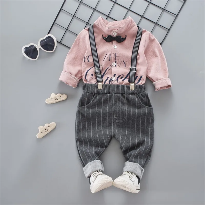 BibiCola spring kids boys clothing set Small children clothes shirt + bib small newborn Toddler baby suit | Детская одежда и обувь