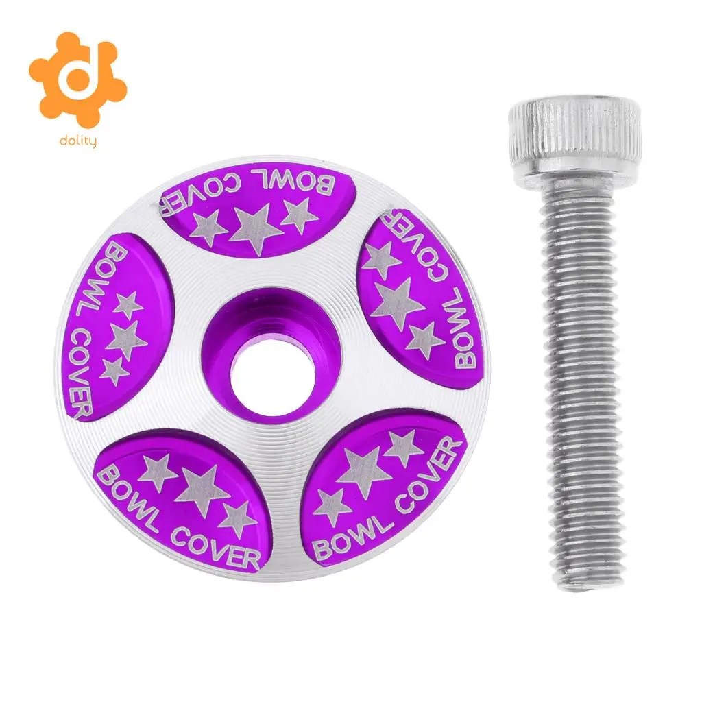 Purple MTB Горный шоссейный велосипед Алюминиевый сплав гарнитура стволовая верхняя крышка с болтом винт для 28,6 мм 1 1/" рулевая вилка - Цвет: Purple