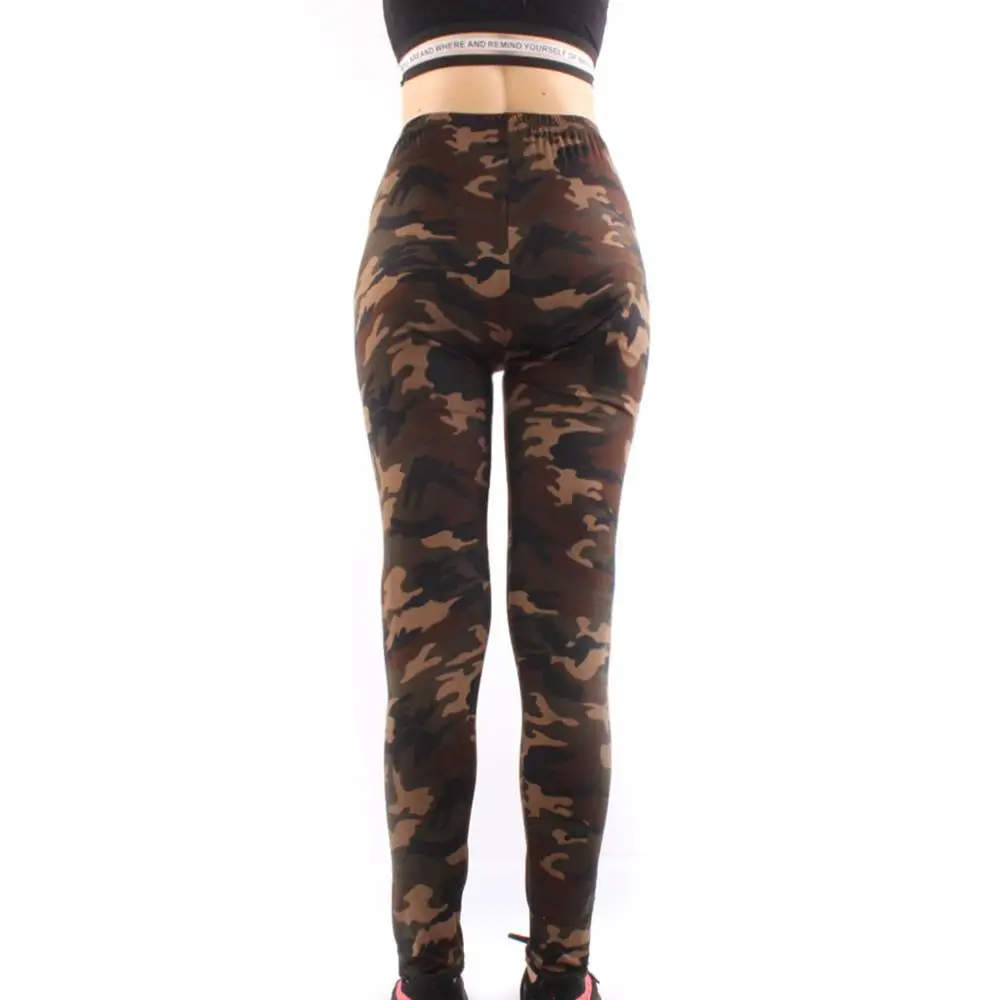 Женские Цифровой Камуфляжный принт нитки до щиколотки Длина штаны для йоги и