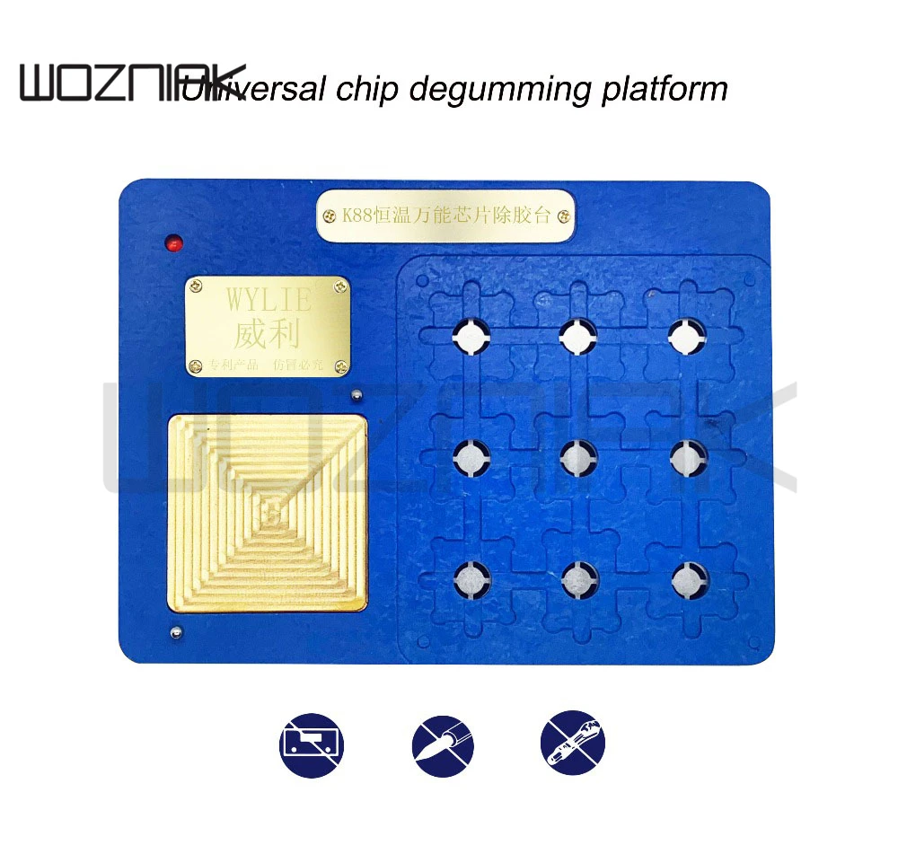 WYLIE K88 Универсальный NAND PICE чип для удаления клея платформа постоянная температура IC чип подогреватель платформы для A8 A9 A10 A11 A12