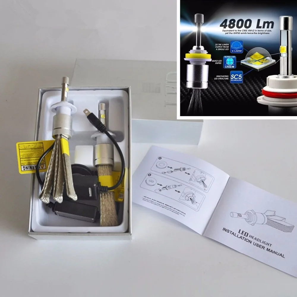 1 комплект без ошибок чип R3 CREE XHP50 80 Вт 9005 лм 12 В H4 H7 9006 9012 H8 H9 H11 адаптер фотолампа для автомобильной фары Бесплатная доставка