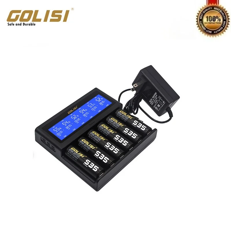 Оригинальное умное зарядное устройство GOLISI S6 совместимо с 20700 26650 18650 Ni-MH/Ni-cd и 3 6 В/3