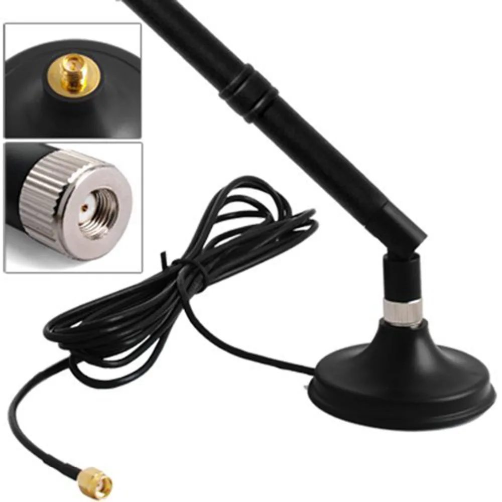 

Etmakit Top Quality Black 2.4GHz 9DBI RP-SMA Wifi Booster + Base Antenna Wlan For Router PCI Card Amp