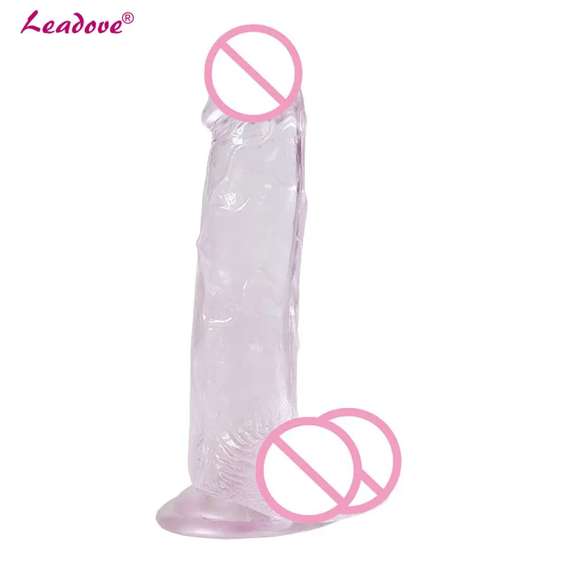 Маленький размер 3 цвета Кристальное желе огромный дилдо Реалистичные
