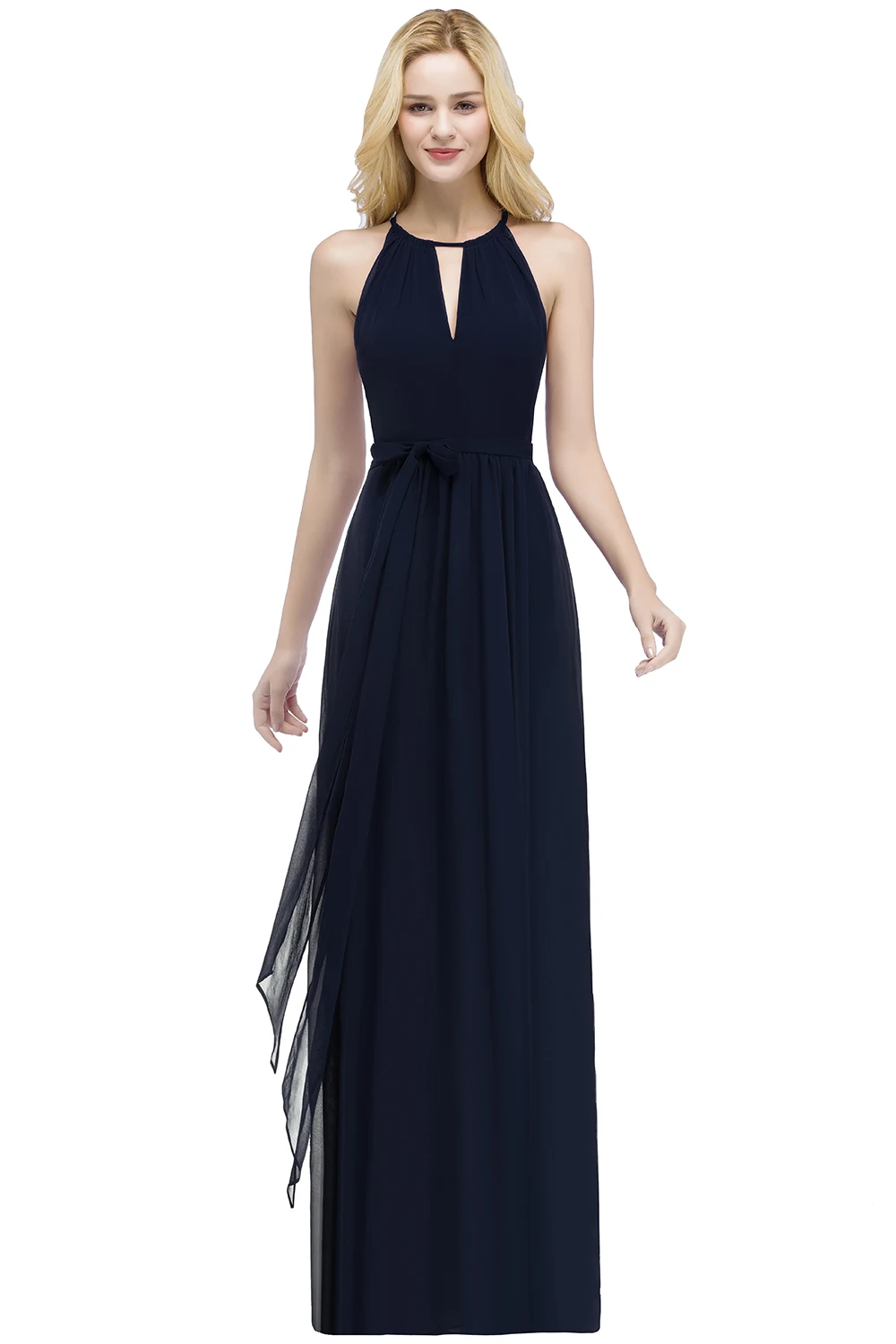 Vestido de festa longo A Line Purple Bridemaid Dresses Long Halter Simple Chiffon Prom Dress Wedding Party Gowns | Свадьбы и