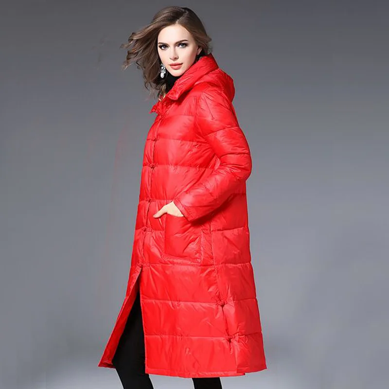 2018 зимнее пальто женская длинная куртка с капюшоном утепленная Свободная
