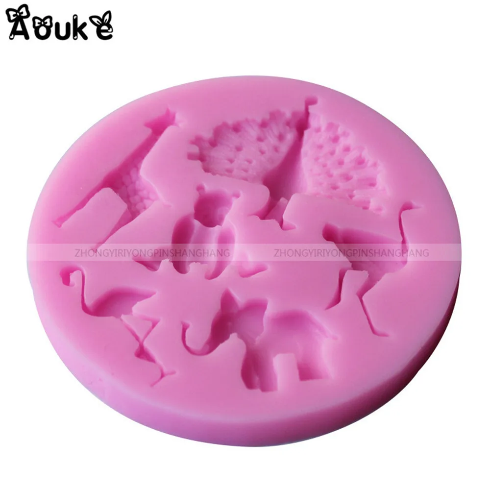 Силиконовая 3D форма в виде животного мира формы для помадки и шоколада конфет