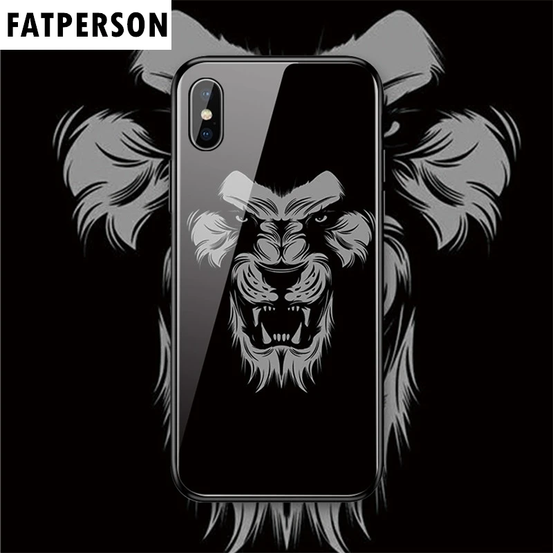 Dark series Animal element чехол из закаленного стекла для телефона iphone 5 6 7 8 6s 6splus 7plus 8plus x xr xs