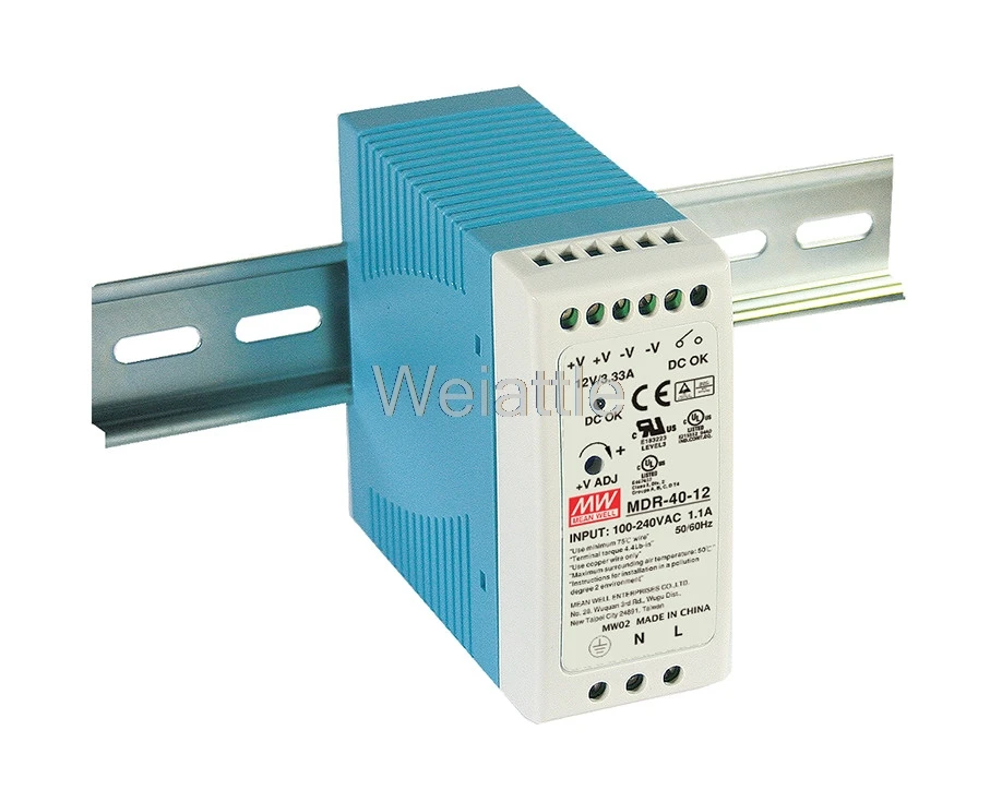 Промышленный источник питания на DIN-рейку MEAN WELL original MDR-40-24 24 В MDR-40 А meanwell 39 8 Вт |