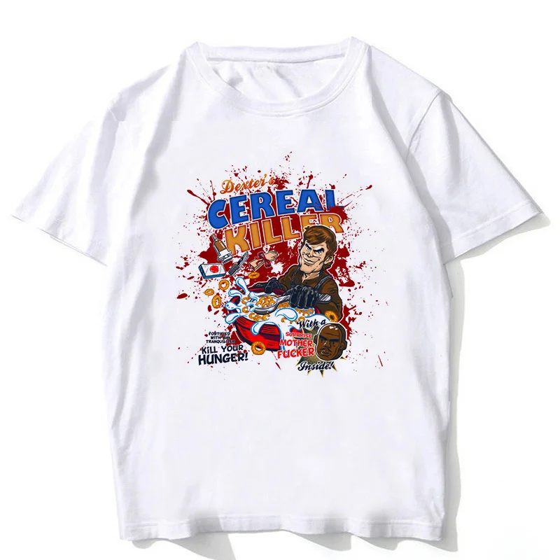 Dexter Мужская футболка популярные футболки с аниме рисунком белая для фитнеса