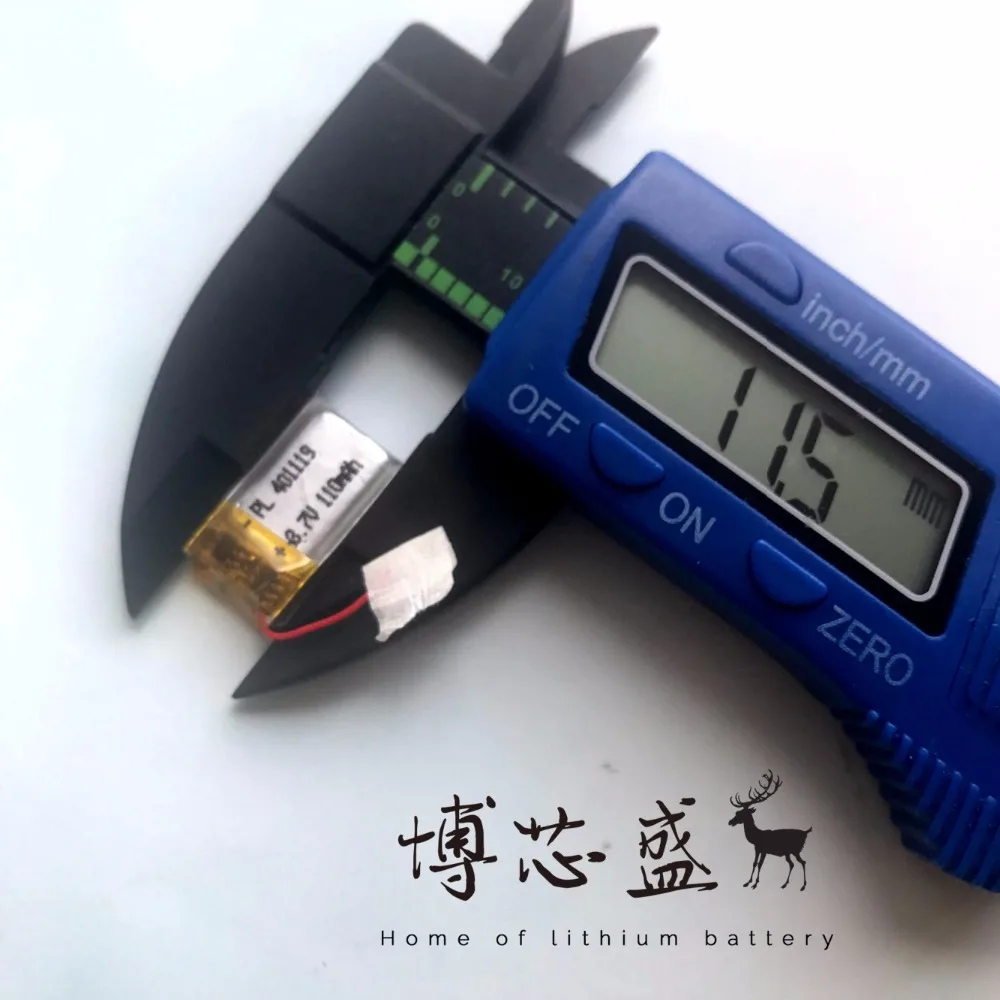 (Бесплатная доставка) полимерная литий ионная батарея 3 7 V 401119 110mAh CE FCC ROHS MSDS