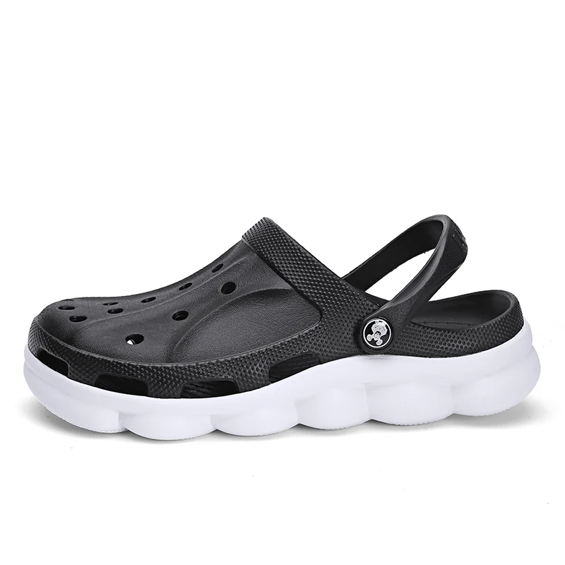 Black Обувь Crocks; Мужская обувь; сандалии с кроком; Sandalias; Летняя обувь; Sandalen; шлепанцы; Sandalet hombre Sandali; сабо с кроком; Новинка года - Цвет: Black