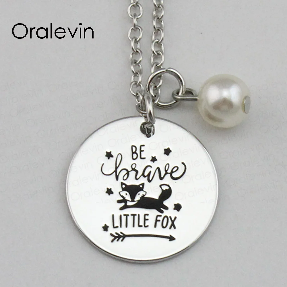Лидер продаж вдохновляющая женская подвеска с надписью BE BRAVE LITTLE FOX ювелирное