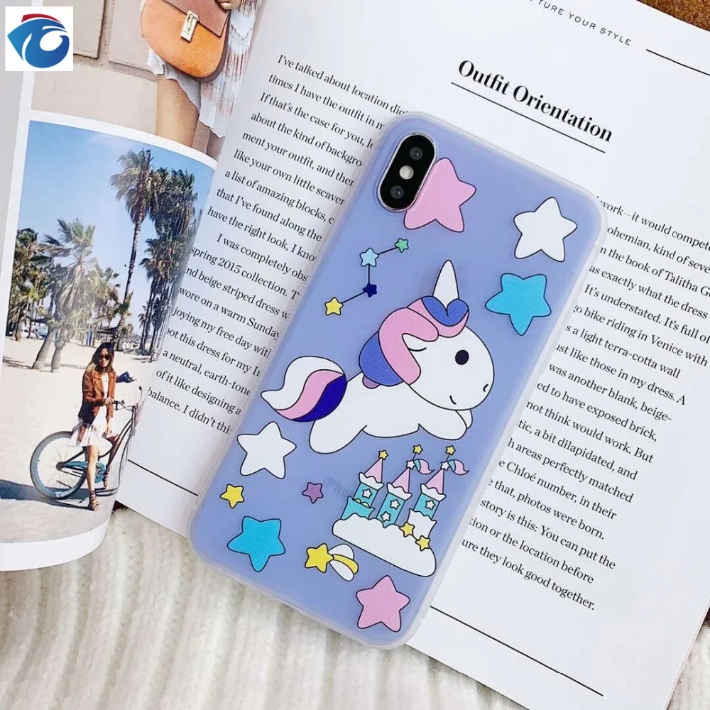 HUANQING милый Cartooon телефон с единорогом чехол для iphone X XR XS Max 6 6s 7 8 plus Радужный Модный