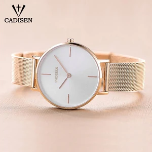 cadisen womens watches new hot top luxury brand fashion clock women steel mesh strap rose gold bracelet quartz watch reloj mujer free global shipping