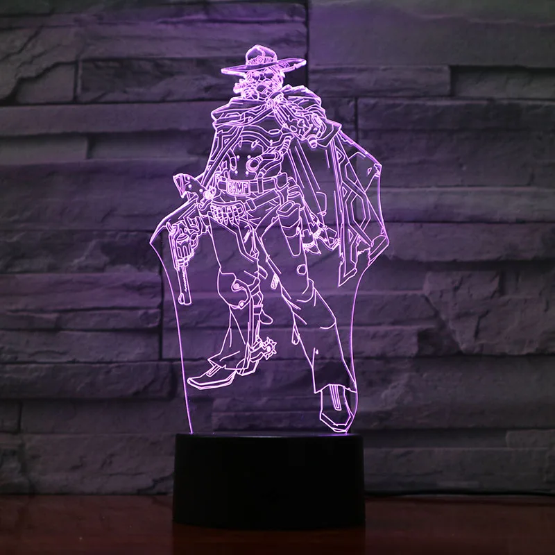 Jesse Mccree Классный детский светодиодный ночной Светильник Pachimari Game Overwatch, Ночной светильник для детской спальни, декоративный светильник, Прямая поставка, светодиодный ночник - Испускаемый цвет: Jesse Mccree