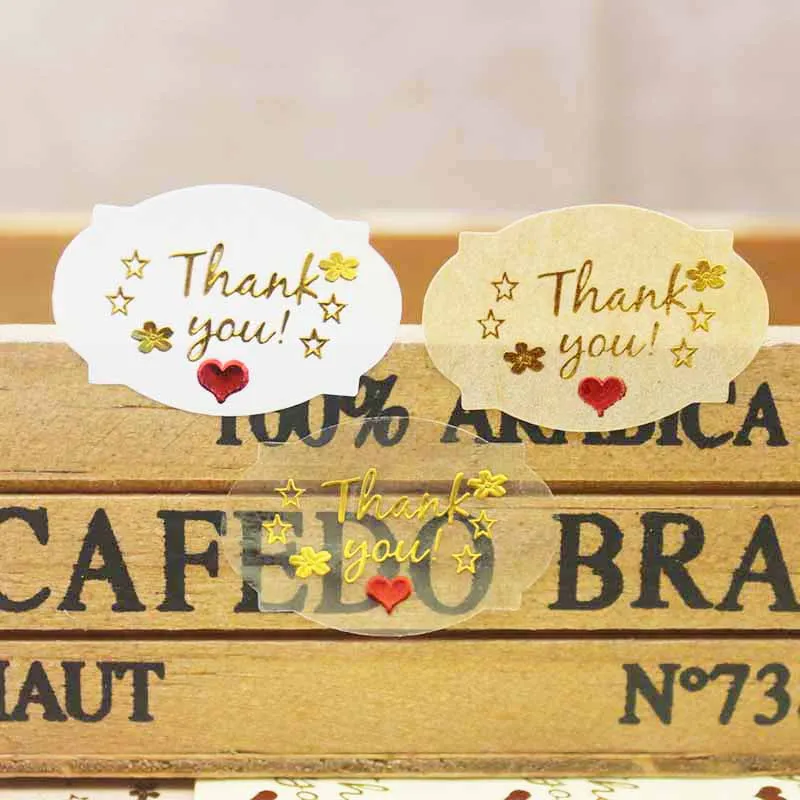 100PCSMulti стиль наклейка из золотистой фольги labelsVintage kraft Сделано с любовью само