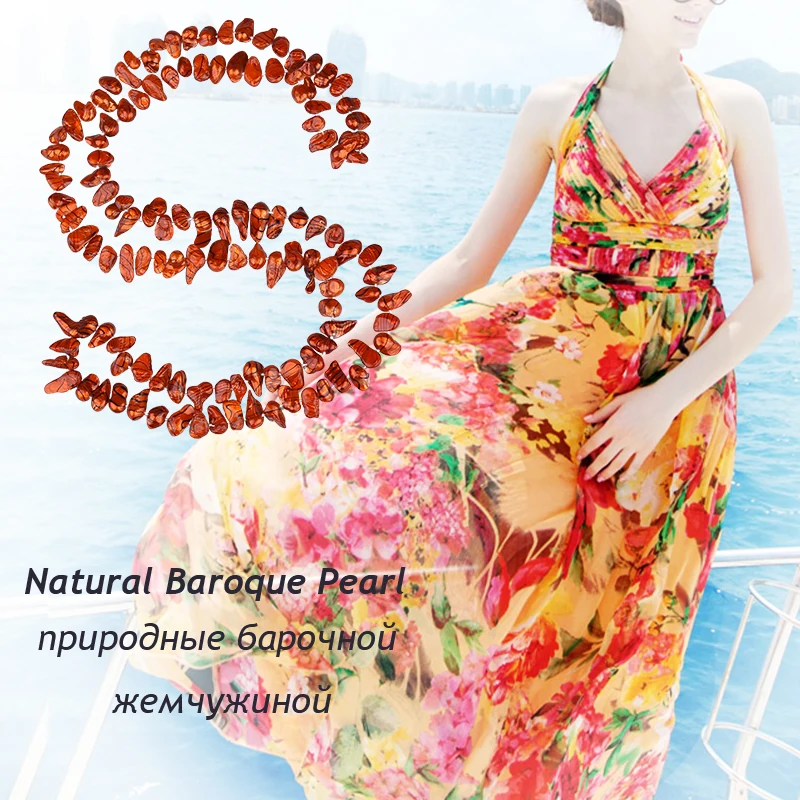 [NYMPH] Жемчужное ожерелье в стиле барокко ювелирное изделие натуральный