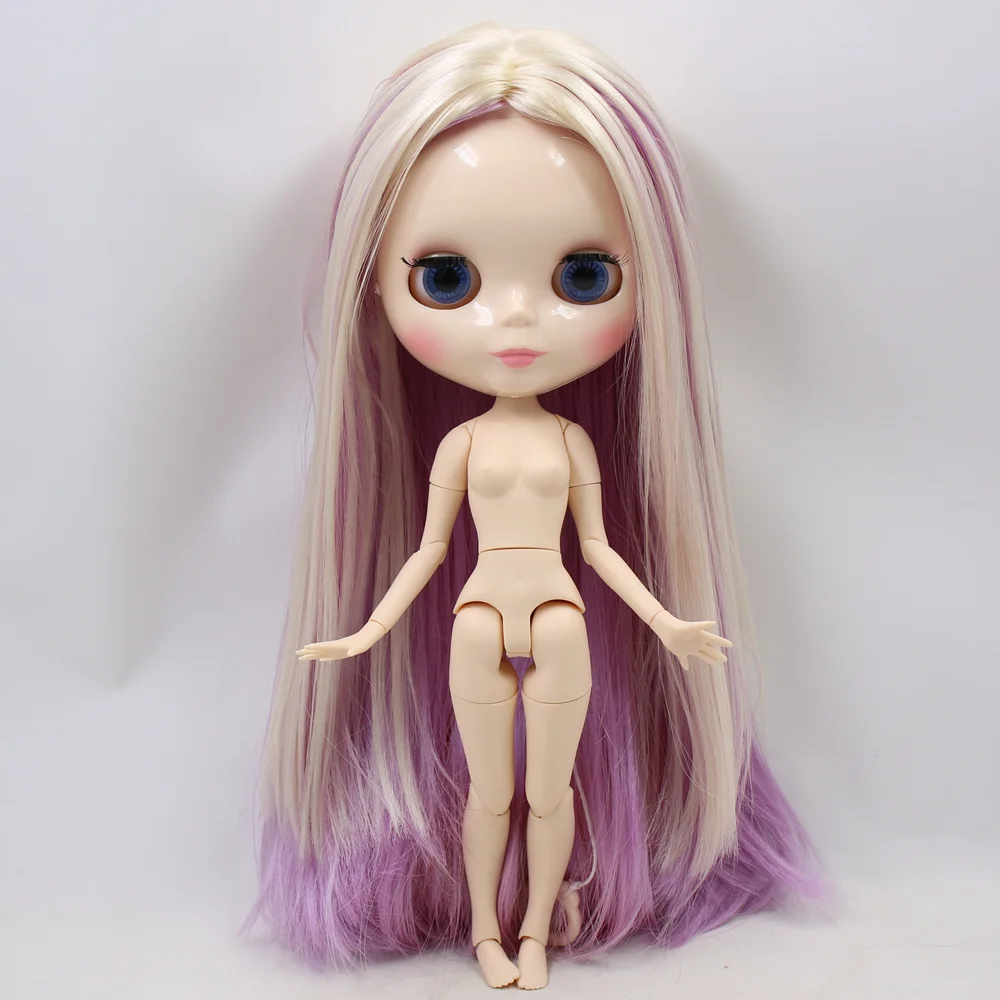 Ледяной обнаженный завод Blyth Кукла № BL6025/2137/6122 блонд микс фиолетовые и розовые волосы белая кожа соединение тела Neo 1/6