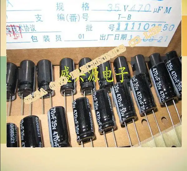 35V470UF 470UF35V объем новых аутентичных алюминиевых электролитических конденсаторов: