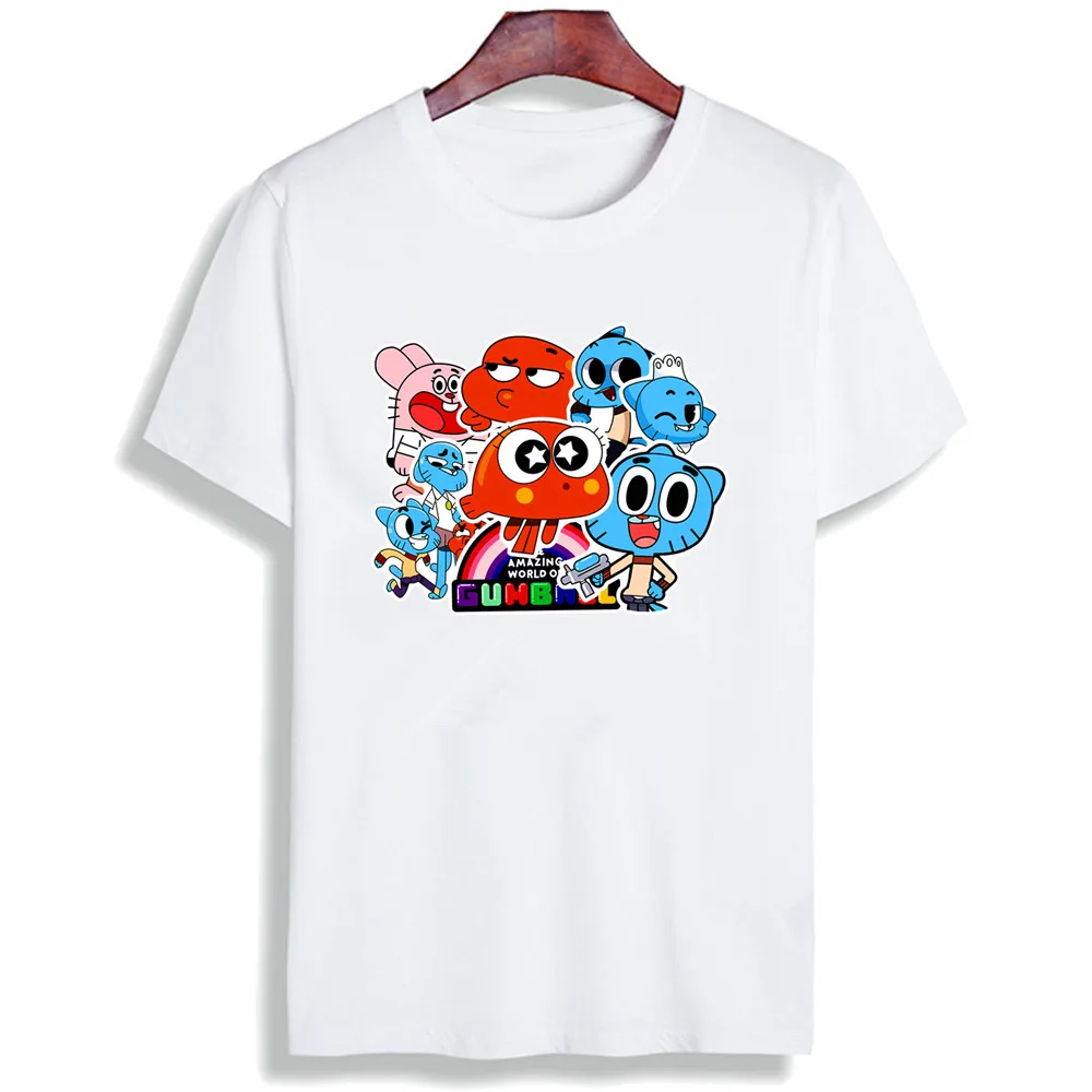 Мода Kawaii TShirt Gumball удивительный мир мультфильм печатных хлопок футболки Повседневная футболка с круглым вырезом унисекс - Цвет: 15