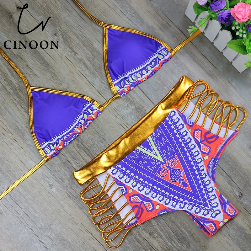 CINOON 2018 Новый Африканский принт две части банные костюмы комплект бикини