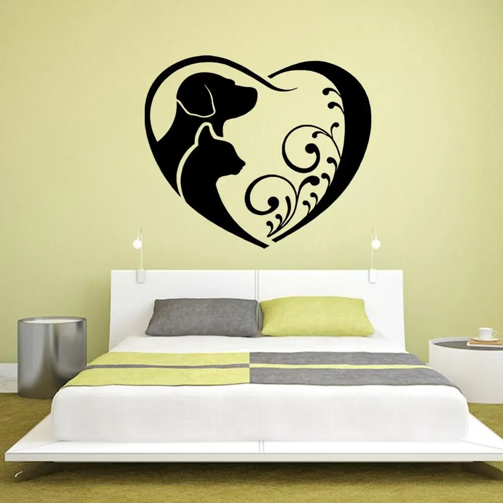 

Cat Dog Wall Stickers Home Decor Living Room Cartoon DIY Nursery Kids Children Room Decorative Wall Decals Stickers Art Murals