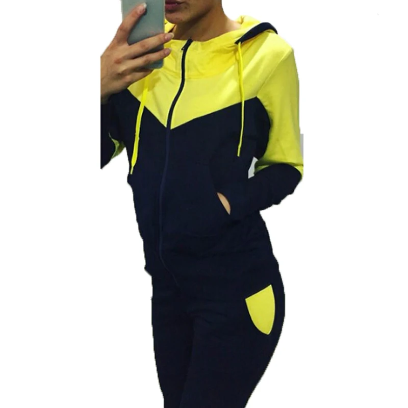 

Женский спортивный костюм, повседневный спортивный костюм из двух предметов, куртка на молнии с длинным рукавом и брюки, спортивные штаны, с...