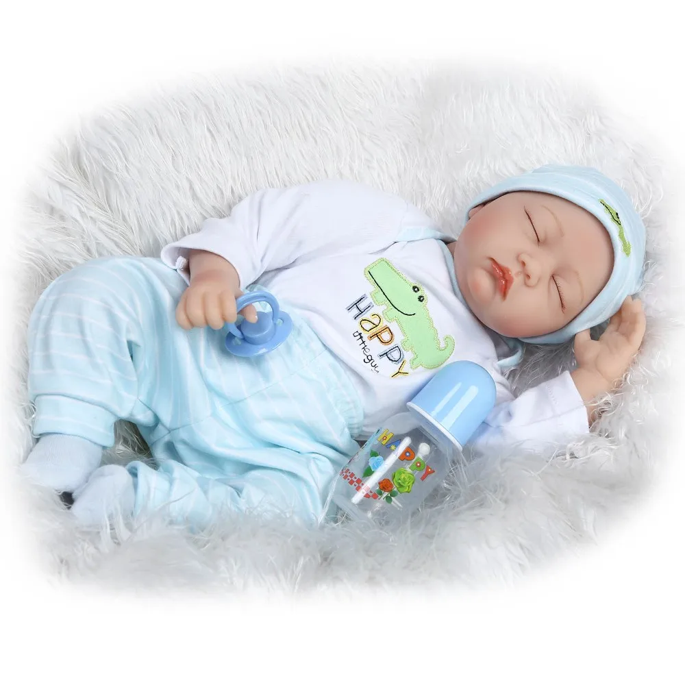 NPK 22 дюймов Reborn Baby Doll сенсорный Силикон виниловые спящие куклы Детский подарок на