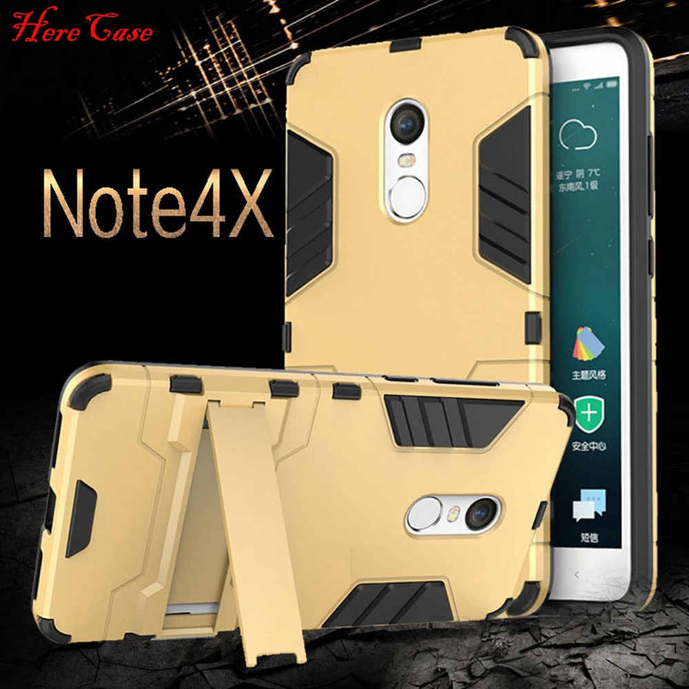 Luxury Case For Xiaomi Redmi Note 4 Pro Armor Rugged Soft TPU Cover Hard PC 4x |