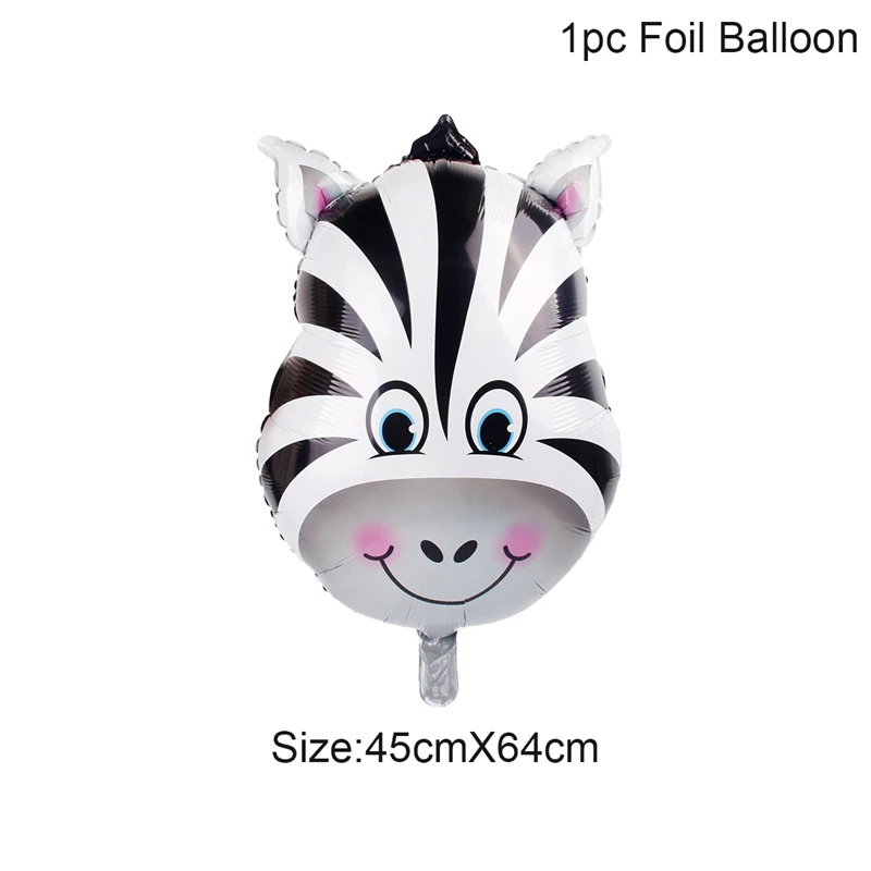 Zebra balloon FENGRISE Diy фигурный шар с цифрами, шагающий шар с животными, Лесной шар, животные на день рождения, джунгли для вечеринки в стиле сафари, аксессуары - Цвет: Zebra balloon