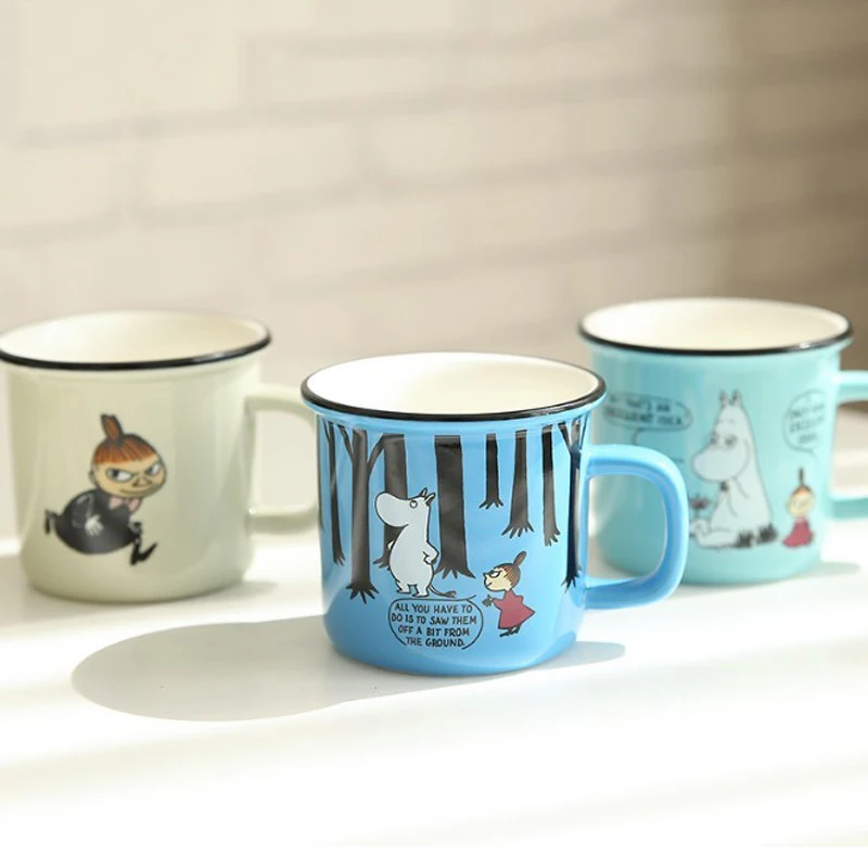 

Promotion Canecas 250ml Ceramic lovely Cartoon Cup Cute Coffee Milk Tea With Handgrip Novelty Child Gifts Finnish moomin mug