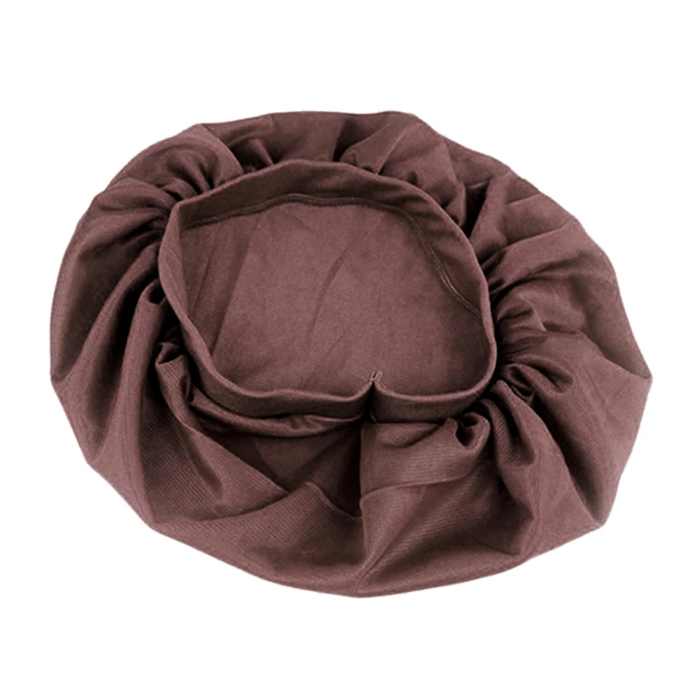 Шапка для сна женская широкая атласная трикотажная тканевая головная уборка
