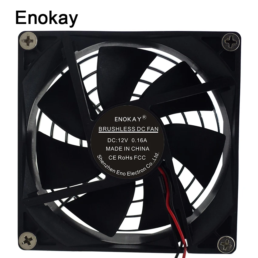 Оптовая продажа 2 шт. Enokay 9225 DC вентилятор 12 В 24 2Pin 92 мм x 25 Бесщеточный Охлаждающий