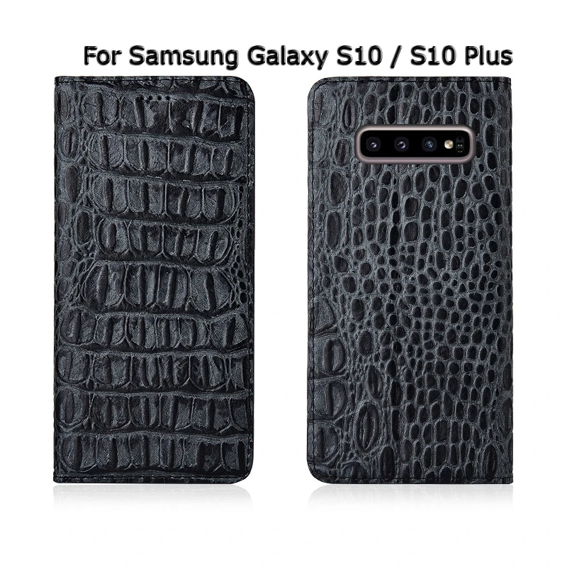 Чехол из натуральной крокодиловой кожи для samsung Galaxy S8, S9, S10 Plus, S10e Lite, чехол с подставкой, откидной Магнитный чехол для мобильного телефона, сумка SN01