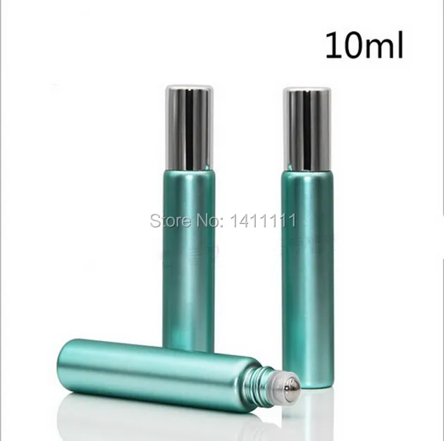 BY DHL Free Ship 10ml 1/3 oz UV Glass Green Fragrances ROLL ON GLASS BOTTLE ESSENTIAL OIL Steel Metal Roller Ball Aromatherapy | Красота и