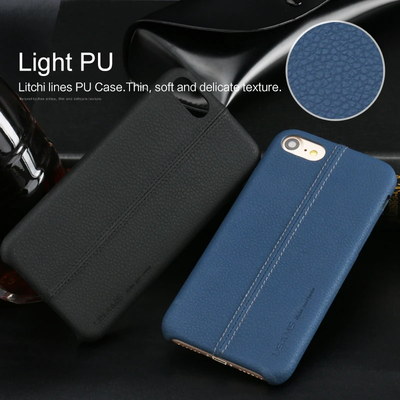 Чехол для iPhone 7 USAMS роскошный чехол из искусственной кожи plus с текстурой личи