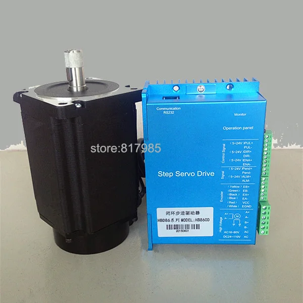 86HB250 80B + HB860D замкнутого цикла шагового двигателя 4.5N.m Nema 86 Гибридный замкнутая