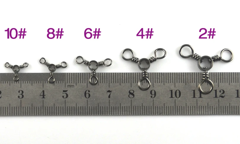 MNFT 200 шт./лот рыболовные снасти тройные вертлюжные Вертлюги соединители