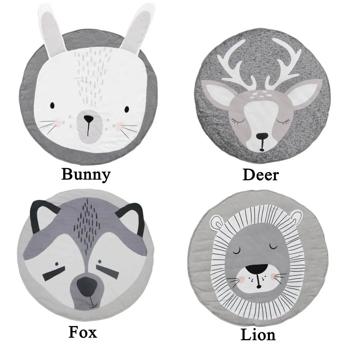 

Play Mat Cartoon Animal Baby Mats Newborn Infant Crawling Blanket Cotton Round Floor Carpet Rugs Mat for Kids Room Nursery Decor