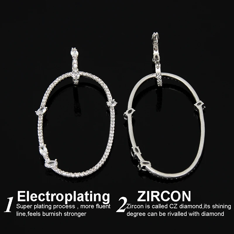 Новое поступление женские серьги кольца с белым цирконием Стразы Уникальный