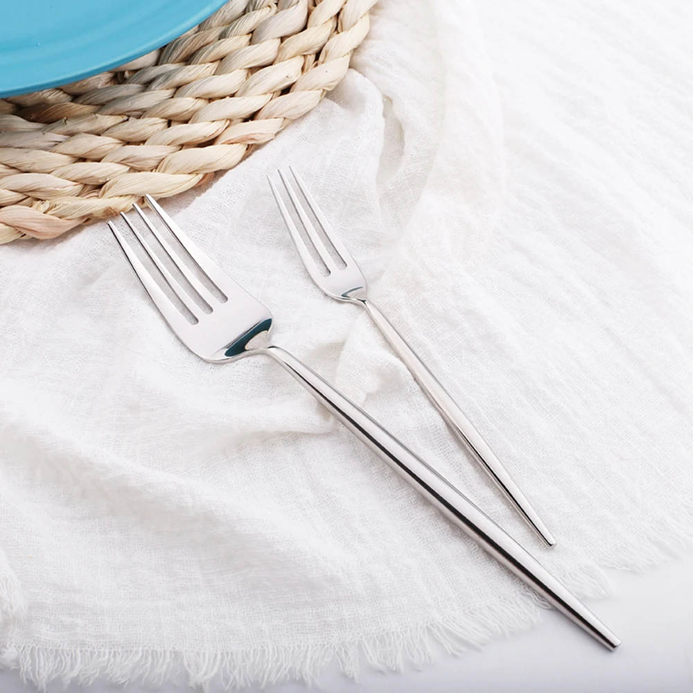 4 шт. зеркальные серебряные столовые приборы десертный нож из нержавеющей стали