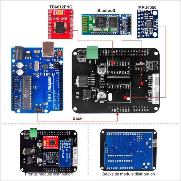 OSOYOO RC два колеса самобалансирующийся робот автомобильный комплект для OSOYOO DIY обучающий стартовый комплект, Bluetooth пульт дистанционного управления на Android
