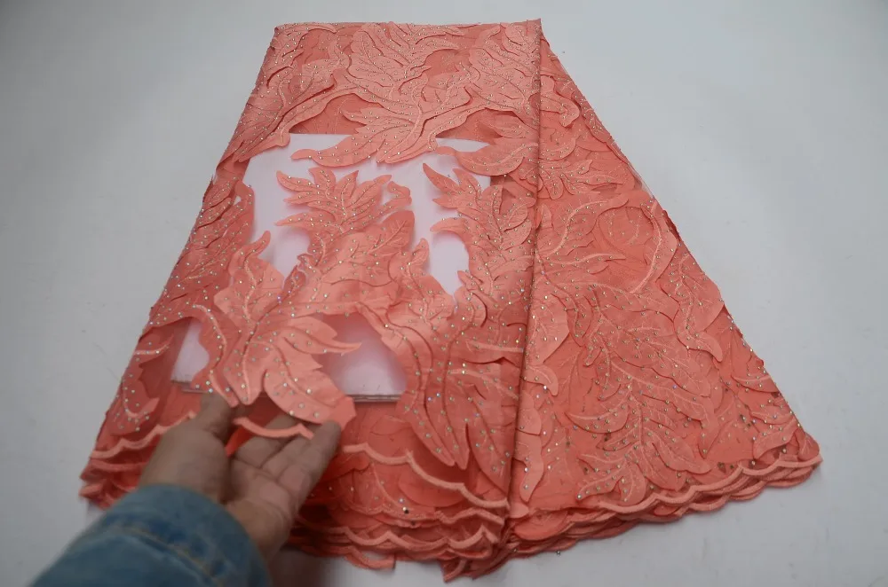 2019 Высококачественная африканская кружевная ткань с камнями тюль новый дизайн