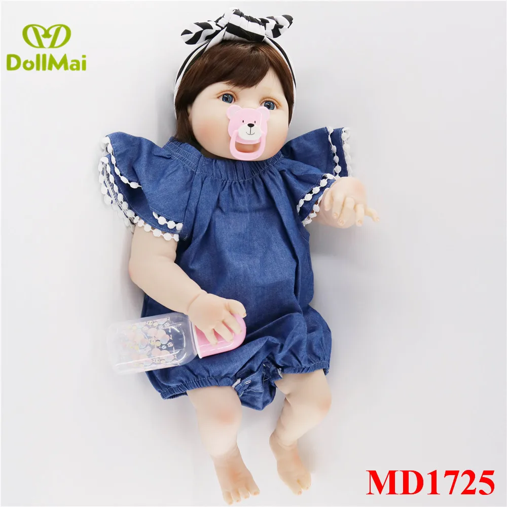 Кукла реборн DollMai силиконовая кукла 57 см для новорожденных девочек подарок