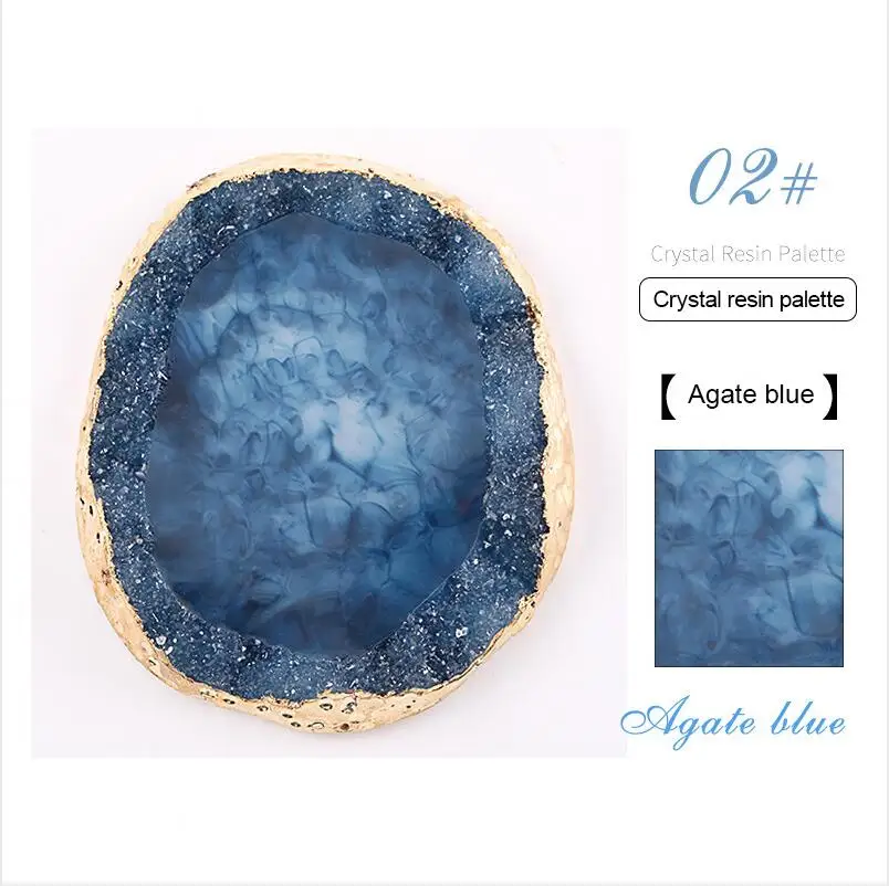 Blue 1 шт. палитра из кристаллов и смолы для дизайна ногтей, гелевая Палитра для рисования стильных золотых краев, микс для перемешивания кристаллов и драгоценных камней, инструмент для маникюра DIY A154 - Цвет: Blue